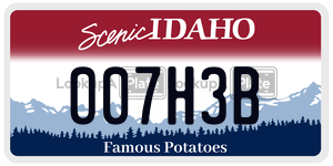 007H3B  license plate in ID