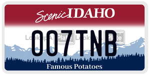 007TNB license plate in Idaho