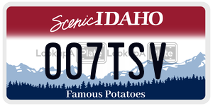 007TSV license plate in Idaho