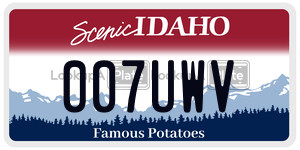 007UWV  license plate in ID