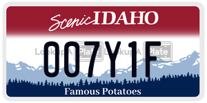 007Y1F  license plate in ID