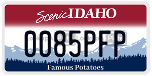 0085PFP  license plate in ID