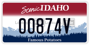 00874V  license plate in ID