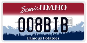 008BIB  license plate in ID