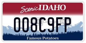 008C9FP  license plate in ID
