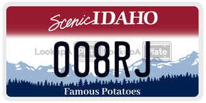008RJ  license plate in ID