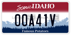 00A41V  license plate in ID