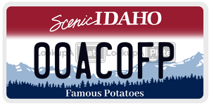 00AC0FP  license plate in ID