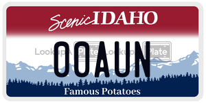 00AUN  license plate in ID
