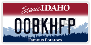 00BKHFP  license plate in ID