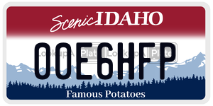00E6HFP  license plate in ID