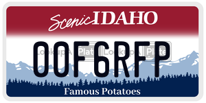 00F6RFP  license plate in ID