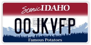 00JKVFP  license plate in ID
