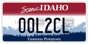00L2CL  license plate in ID
