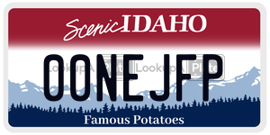 00NEJFP  license plate in ID