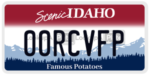 00RCVFP  license plate in ID