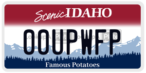 00UPWFP  license plate in ID