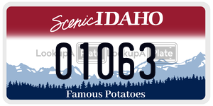 01063  license plate in ID