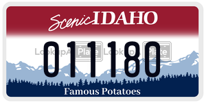 011180  license plate in ID