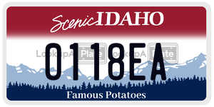0118EA  license plate in ID