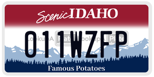 011WZFP  license plate in ID