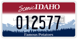 012577  license plate in ID