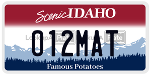 012MAT  license plate in ID
