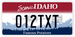 012TXT  license plate in ID