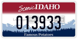 013933  license plate in ID