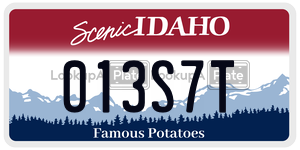 013S7T  license plate in ID