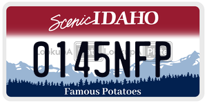 0145NFP  license plate in ID