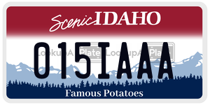 015IAAA  license plate in ID