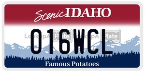 016WCL  license plate in ID