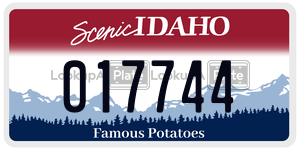 017744  license plate in ID