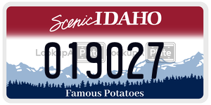 019027  license plate in ID