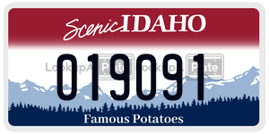 019091  license plate in ID