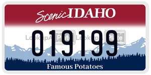 019199  license plate in ID