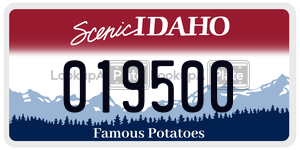 019500  license plate in ID