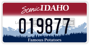 019877  license plate in ID