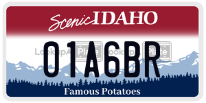 01A6BR license plate in Idaho