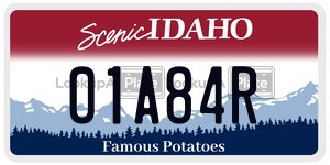 01A84R  license plate in ID