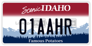 01AAHR  license plate in ID