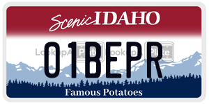 01BEPR  license plate in ID