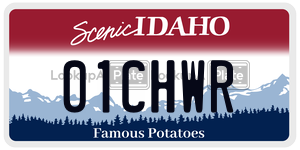 01CHWR  license plate in ID