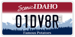01DV8R  license plate in ID