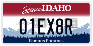01EX8R  license plate in ID