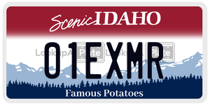 01EXMR  license plate in ID