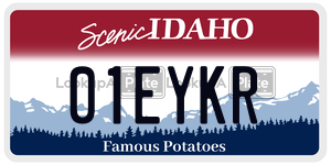 01EYKR license plate in Idaho