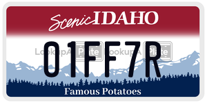 01FF7R  license plate in ID