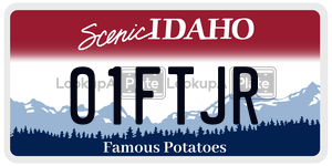 01FTJR  license plate in ID